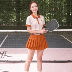 Set áo polo nữ Tennis, Golf vải thun lạnh sọc dọc, cổ bẻ tay ngắn phong cách thể thao 3 màu
