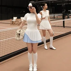 Chân váy thể thao nữ xếp ly 2 tầng vải thun lạnh co giãn thoáng mát mặc tennis golf