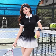 Set thể thao nữ COSLEAF thun lạnh áo polo phối chân váy xếp ly chơi pickleball tennis thoáng mát