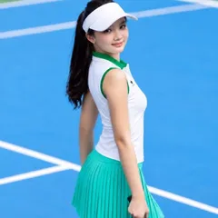 Áo polo thể thao nữ POMPECHE sát nách phối viền, chất vải co giãn thoáng mát dùng chơi golf tennis