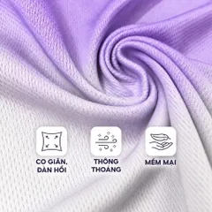 Bộ đùi thể thao nữ Garnet thun lạnh áo cộc tay phối màu ombre co giãn thoáng mát mặc tập gym tennis cầu lông