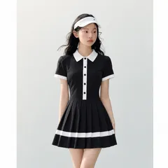 Váy tennis nữ Garnet cổ polo dáng xòe xếp ly, phong cách tiểu thư thể thao trẻ trung 4 màu