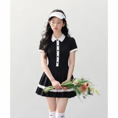 Váy tennis nữ Garnet cổ polo dáng xòe xếp ly, phong cách tiểu thư thể thao trẻ trung 4 màu