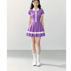 Váy tennis nữ Garnet cổ polo dáng xòe xếp ly, phong cách tiểu thư thể thao trẻ trung 4 màu