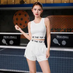 Set đồ thể thao nữ thun lạnh áo croptop ba lỗ kèm đệm mút phối quần short cạp chun co giãn thoáng mát