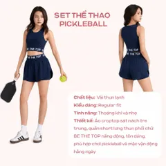 Set đồ thể thao nữ thun lạnh áo croptop ba lỗ kèm đệm mút phối quần short cạp chun co giãn thoáng mát
