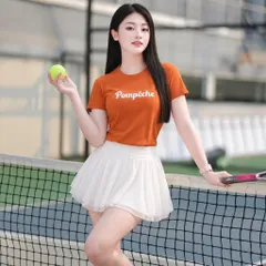 Bộ đồ thể thao nữ GARNET áo thun tay ngắn chân váy tennis vải cotton lạnh thoáng mát 4 màu