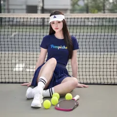 Bộ đồ thể thao nữ GARNET áo thun tay ngắn chân váy tennis vải cotton lạnh thoáng mát 4 màu