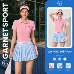 Bộ váy polo thể thao nữ Garnet vải poly cá sấu co giãn thoáng mát phong cách tennis trẻ trung