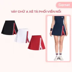 Chân váy thể thao xẻ tà nữ GARNET vải thun lạnh co giãn, siêu nhẹ thoáng mát, phối viền thời trang