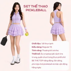 Set Thể Thao GARNET Chân Váy Xoè Nữ Tính Phối Áo Ba Lỗ Kèm Mút Đệm Ngực Thoáng Mát