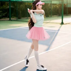 Bộ đồ thể thao nữ áo polo phối chân váy xòe thun tăm lạnh siêu nhẹ co giãn thoáng mát mặc tennis