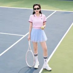 Bộ đồ thể thao nữ áo polo phối chân váy xòe thun tăm lạnh siêu nhẹ co giãn thoáng mát mặc tennis
