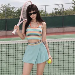 Chân váy thể thao nữ 2 lớp xếp ly, quần bảo hộ co giãn, vải nhẹ thoáng mát chơi tennis cầu lông