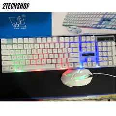 Combo Bàn Phím Giả Cơ Và Chuột Có Dây ATECK G21 - Thiết Kế Công Thái Học, Phím Bấm Êm, Led 7 Màu Cực Đẹp.