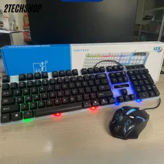 Combo Bàn Phím Giả Cơ Và Chuột Có Dây ATECK G21 - Thiết Kế Công Thái Học, Phím Bấm Êm, Led 7 Màu Cực Đẹp.