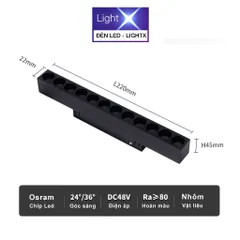 Bộ Đèn Ray Nam Châm, Đèn Rọi Ray Spotlight, Tán Quang, Tiêu Điểm Sử Dụng Chip Led Osram Siêu Sáng Và Tiết Kiệm Điện