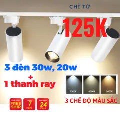 Combo 3 đèn rọi ray 30w 20w 12w 7w  + 1 ray 1 mét tiết kiệm năng lượng