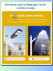 Đèn Năng Lượng Mặt Trời,Đèn Led trang tri Liền Thể 500w, 400w Cảm Biến Chuyển Động,BH 2 năm