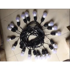 Bộ dây treo kín nước dài 10m 20 đuôi đèn e27