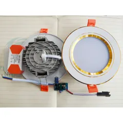 [Xả Kho]Combo 10 Đèn Âm Trần Đế đúcCAO CẤP Viền Vàng,Viền Bạc ( 3 Màu thay đổi)
