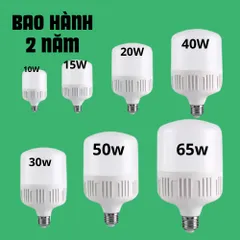Bóng đèn LED trụ tròn 60w, 50w, 30W 20W ánh sáng trắng , hàng cao cấp loại siêu sáng, tản nhiệt nhôm
