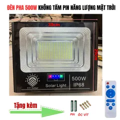 KHÔNG KÈM TẤM PIN - Đèn pha năng lượng mặt trời 1000w IP68 +  Remote, sài chung tấm pin 6V