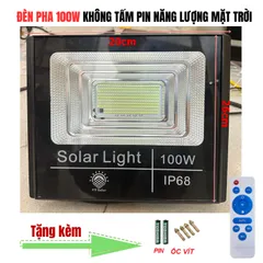 KHÔNG KÈM TẤM PIN - Đèn pha năng lượng mặt trời 1000w IP68 +  Remote, sài chung tấm pin 6V
