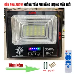 KHÔNG KÈM TẤM PIN - Đèn pha năng lượng mặt trời 1000w IP68 +  Remote, sài chung tấm pin 6V
