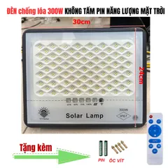 KHÔNG KÈM TẤM PIN - Đèn pha năng lượng mặt trời 1000w IP68 +  Remote, sài chung tấm pin 6V
