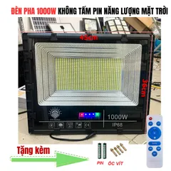 KHÔNG KÈM TẤM PIN - Đèn pha năng lượng mặt trời 1000w IP68 +  Remote, sài chung tấm pin 6V