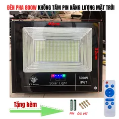 KHÔNG KÈM TẤM PIN - Đèn pha năng lượng mặt trời 1000w IP68 +  Remote, sài chung tấm pin 6V