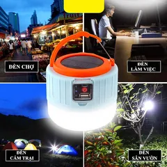 Bóng đèn tích điện 4 cánh có tấm pin năng lượng mặt trời sử dụng từ 6 đến 8 tiếng