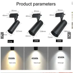 COMBO 5 Đèn LED rọi 12W 20w 30w  kèm Thanh ray 1 mét Siêu Sáng Tiết kiệm năng Lượng, BH 2 Năm