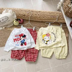 Set bộ thun giấy hoạt hình micky hello kitty thu đông xinh xắn dễ thương đáng yêu cho bé gái 6-16kg