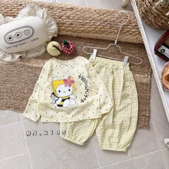 Set bộ thun giấy hoạt hình micky hello kitty thu đông xinh xắn dễ thương đáng yêu cho bé gái 6-16kg