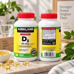 Viên uống Vitamin D3 Kirkland Extra Strength của Mỹ