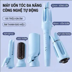 [5 trong 1] Máy Uốn Tóc Tự Động 32mm Ion Âm | Uốn Lọn To, Sóng Bồng Bềnh, Giữ Nếp Lâu