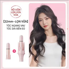 [5 trong 1] Máy Uốn Tóc Tự Động 32mm Ion Âm | Uốn Lọn To, Sóng Bồng Bềnh, Giữ Nếp Lâu
