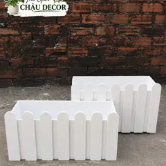 chậu trồng cây hàng rào chất liệu nhựa PVC FOAM siêu nhẹ siêu bền chậu trồng cây ban công chau composite trong cay