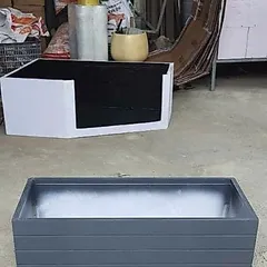 Chậu Nhựa composite chữ nhật chất liệu PVC FOAM siêu nhẹ, chậu trồng cây, ban công,sân vườn nuôi cá. độ bền cao