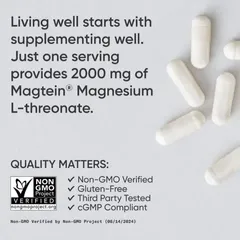 Viên Uống Bổ Sung Magie Sports Research Magtein Magnesium L-Threonate 2000mg - Hộp 135 Viên - Mỹ