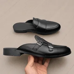 ( Mã D36 ) Giày sục nam MonkStrap da PU cao cấp, giầy sục da mùa hè thoáng khí trẻ trung gắn 4 khóa trang trí đế có khâu 640927