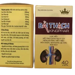 Viên Uống Lợi Tiểu BÀI THẠCH Kingphar Hỗ trợ giảm nguy cơ viêm đường tiết niêu, sỏi thận, sỏi bàng quang 