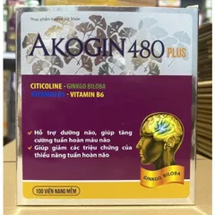 Akogin 480 plus citicolin Ginkgo viên uống hoạt huyết dưỡng não, tăng cường lưu thông máu não viên