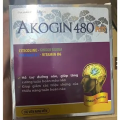 Akogin 480 plus citicolin Ginkgo viên uống hoạt huyết dưỡng não, tăng cường lưu thông máu não viên