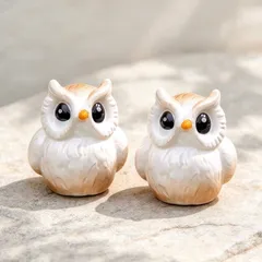 Combo 2 mô hình chim cú mèo nhựa nhỏ xinh kích thước 1.7cm trang trí tiểu cảnh,chậu cây,terrarium,bàn học…