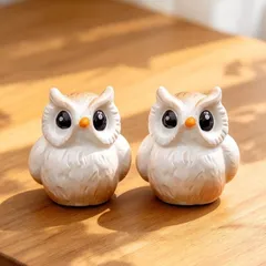 Combo 2 mô hình chim cú mèo nhựa nhỏ xinh kích thước 1.7cm trang trí tiểu cảnh,chậu cây,terrarium,bàn học…