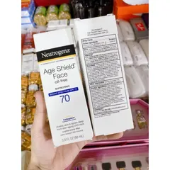 Hàng USA] Kem chống nắng chống lão hoá Neutrogena Age Shield Face Oil-free Sunscreen SPF70 (88ml)