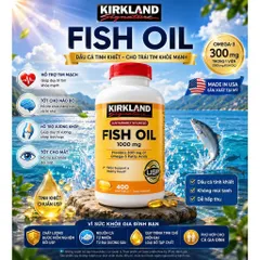 Viên Uống Dầu Cá Omega-3 Kirkland Fish Oil 1000mg (Hộp 400 Viên) 859527